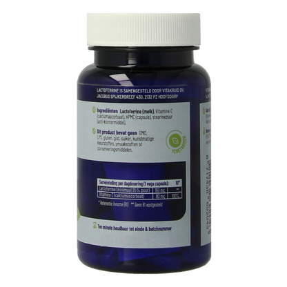 Vitakruid Lactoferrine 150 mg minimaal 95% puur + Vitamine C 60.00 Vegetarische capsules