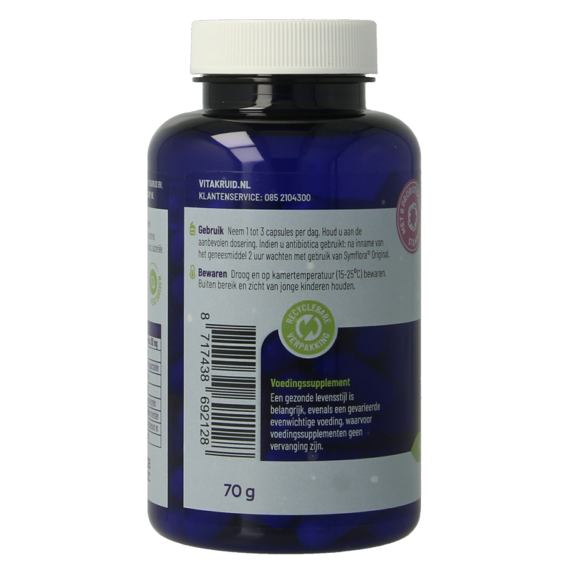 Vitakruid Symflora Original Pre- en Probiotica 8 stammen 90 Vegetarische capsules