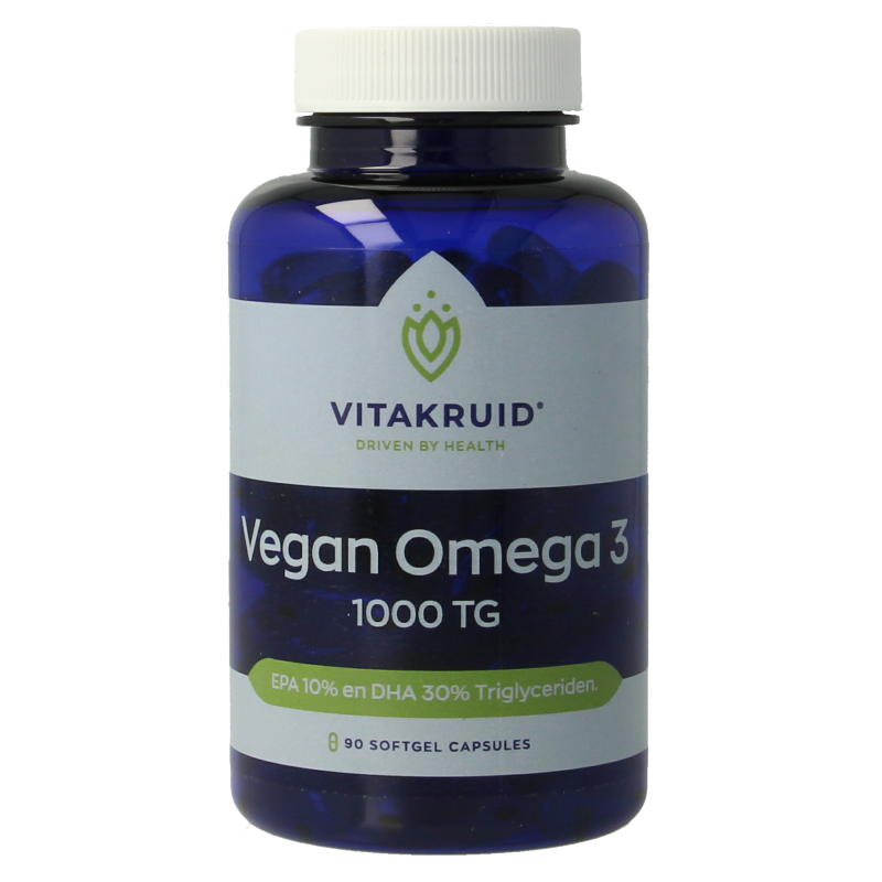 Vitakruid Vegan omega 3 1000 triglyceriden 300 DHA 100 EPA 90 Softgels