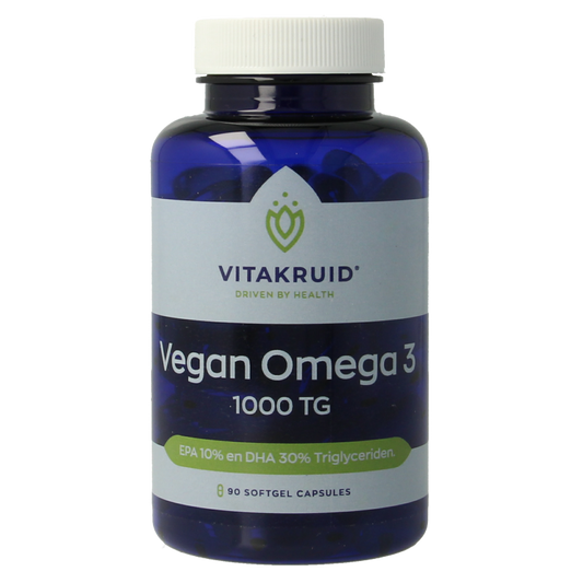 Vitakruid Vegan omega 3 1000 triglyceriden 300 DHA 100 EPA 90 Softgels