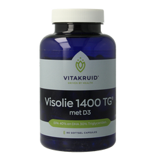 Vitakruid Visolie 1400 TG Triglyceriden met D3 90.00 Softgels