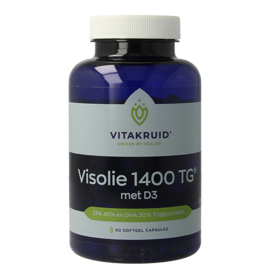 Vitakruid Visolie 1400 TG Triglyceriden met D3 90.00 Softgels