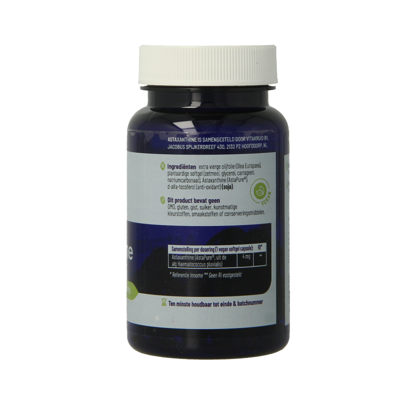 Vitakruid Astaxanthine Astapure 4mg duurzaam gekweekte alg 60 Vegetarische capsules