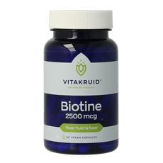 Vitakruid Biotine 2500 mcg voor Huid, Haar & Nagels 90 Vegetarische capsules