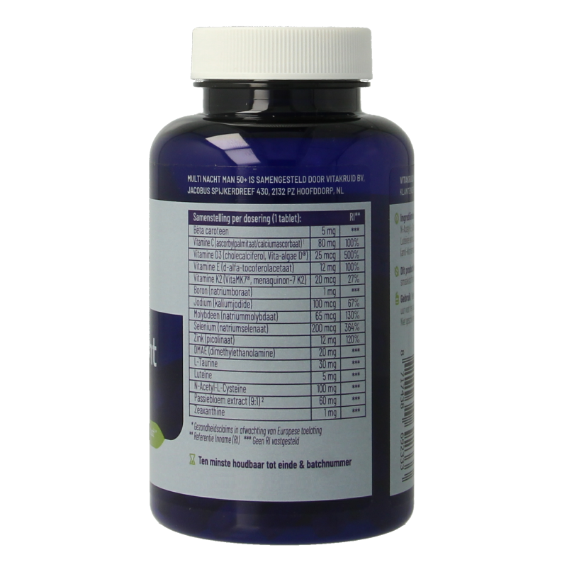 Vitakruid Multi Nacht Man 50+ 100% Vegan 90 Tabletten