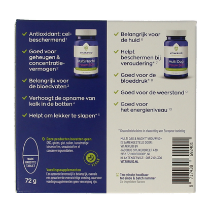 Vitakruid Multi dag & nacht vrouw 50+ 2 x 30 tabletten 60.00 Tabletten