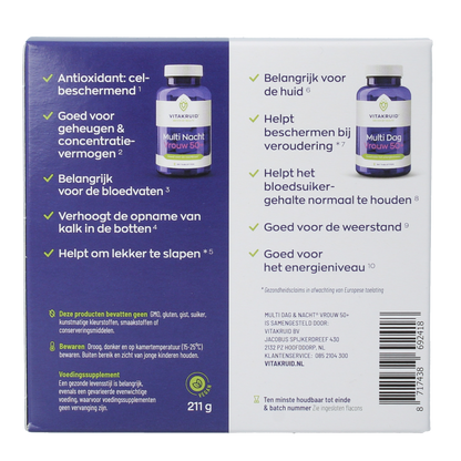 Vitakruid Multi Dag & Nacht Vrouw 50+ 2 x 90 180.00 Tabletten