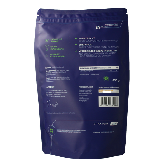 Vitakruid Creatine Monohydraat gemicroniseerd tot 200 mesh 450 Gram
