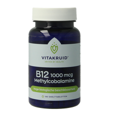 Vitakruid B12 1000 mcg Actief Methylcobalamine 180 Smelttabletten
