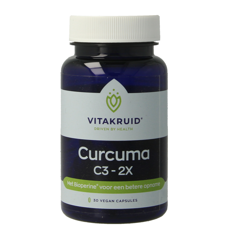 Vitakruid Curcuma C3-2X (95%  curcuminoiden) met Bioperine 30 Vegetarische capsules