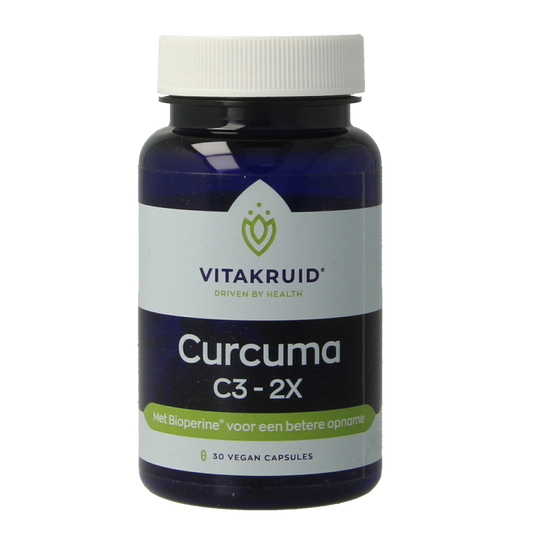 Vitakruid Curcuma C3-2X (95%  curcuminoiden) met Bioperine 30 Vegetarische capsules