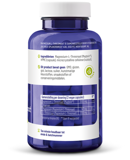 Vitakruid Magnesium L-threonaat met gepatenteerd magtein 90.00 Vegetarische capsules