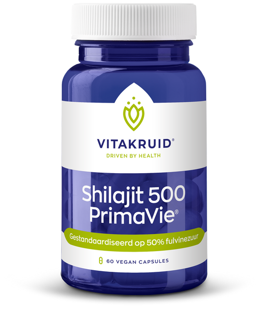 Vitakruid Shilajit 500mg PrimaVie 50% fulvinezuur 60 Vegetarische capsules
