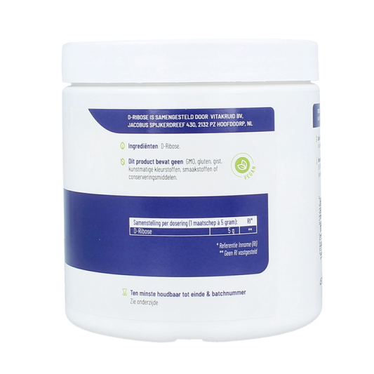 Vitakruid D-Ribose 100% puur gefermenteerd uit glucose 450.00 Gram