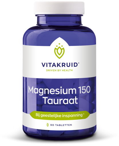Vitakruid Magnesium 150 Tauraat met vitamine B6 (P-5-P) 90.00 Tabletten