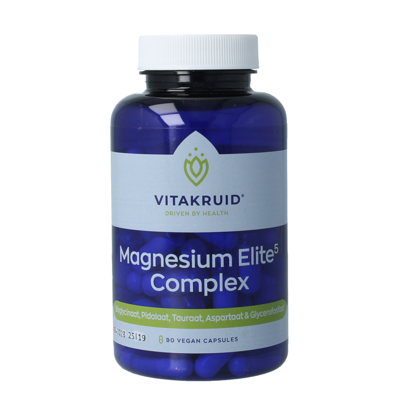 Vitakruid Magnesium elite5 complex oa aspartaat & pidolaat 90 Vegetarische capsules
