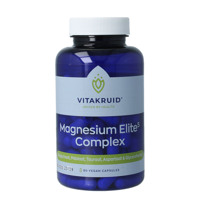 Vitakruid Magnesium elite5 complex oa aspartaat & pidolaat 90.00 Vegetarische capsules