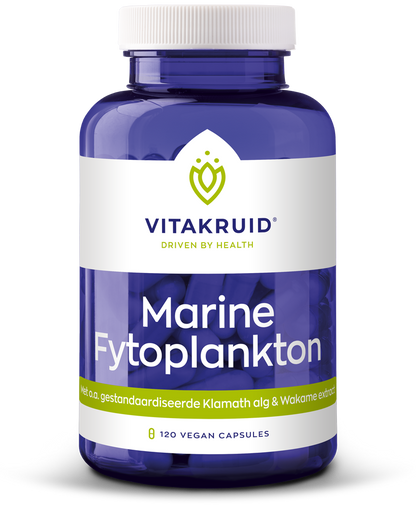 Vitakruid Marine fytoplankton met oa klamath, wakame extract 120.00 Vegetarische capsules