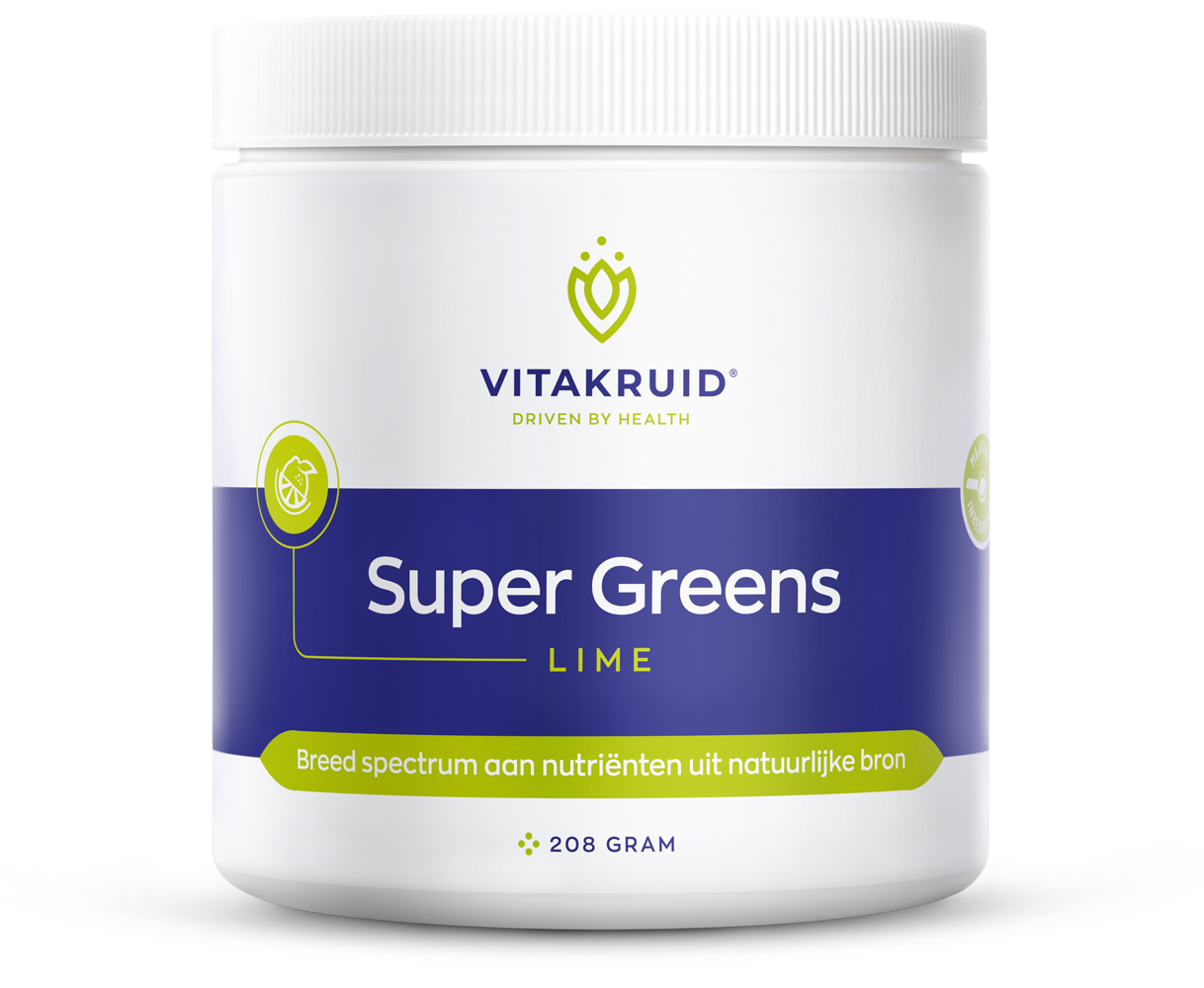 Vitakruid Super greens lime oa probiotica en enzymen 208 Gram