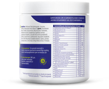 Vitakruid Super greens lime oa probiotica en enzymen 208.00 Gram