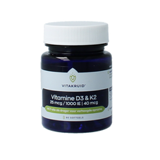 Vitakruid Vitamine D3 & K2 in MCT-olie voor verhoogde opname 90.00 Softgels