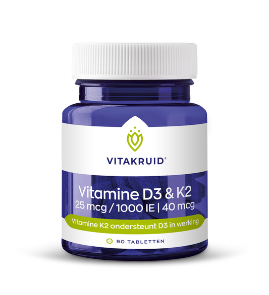 Vitakruid Vitamine D3 25mcg & K2 40mcg 90 Tabletten