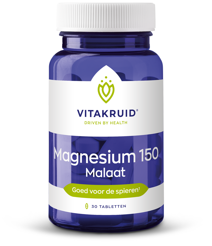 Vitakruid Magnesium 150 malaat met vitamine B6 (P-5-P) 30 Tabletten