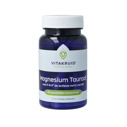 Vitakruid Magnesium Tauraat met vitamine B6 (P-5-P) 30.00 Vegetarische capsules