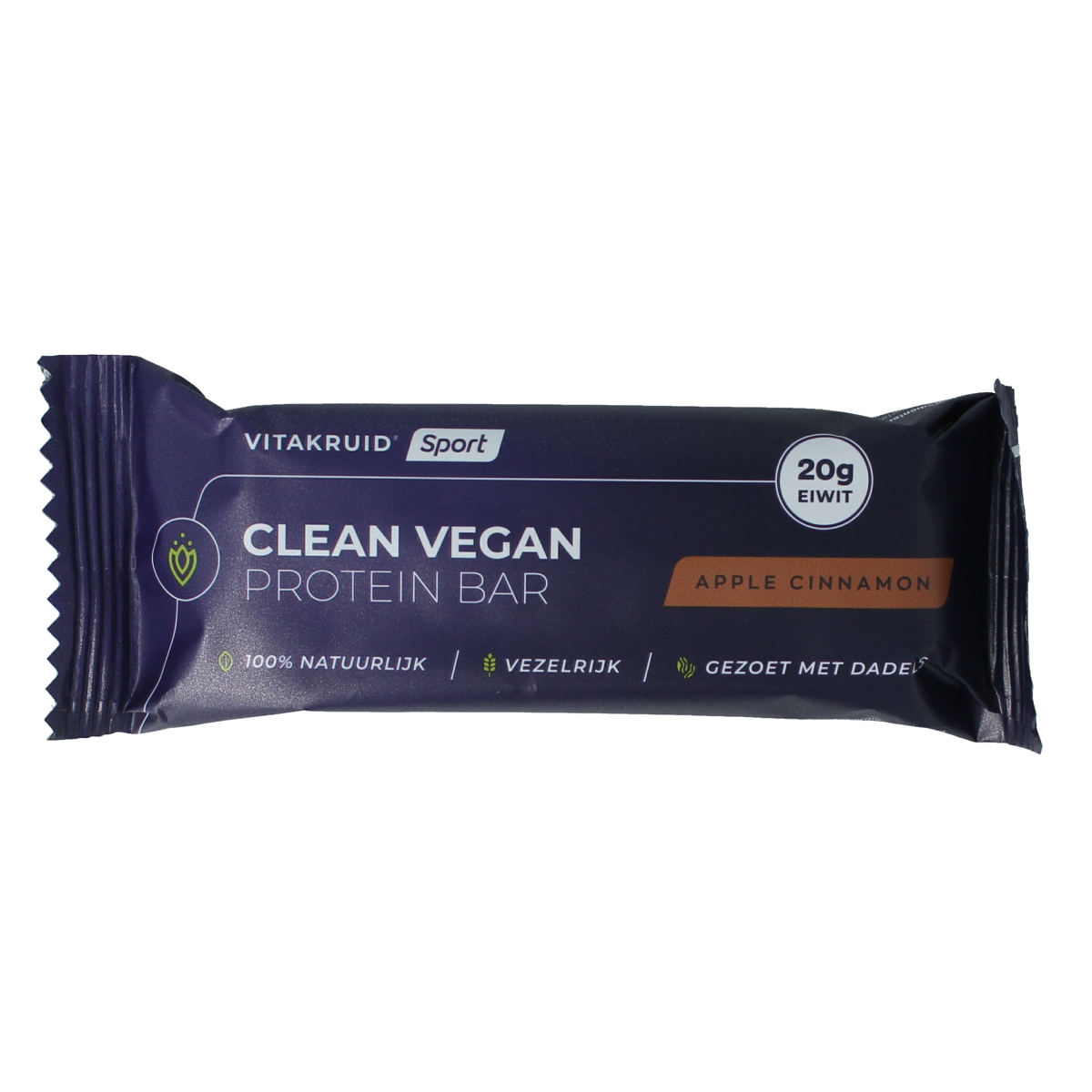 Vitakruid Clean vegan protein bar - apple cinnamon 1.00 Stuks