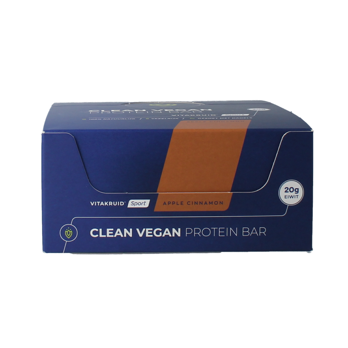 Vitakruid Clean vegan protein bar - apple cinnamon 12.00 Stuks