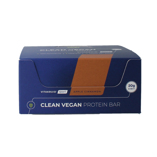 Vitakruid Clean vegan protein bar - apple cinnamon 12 Stuks