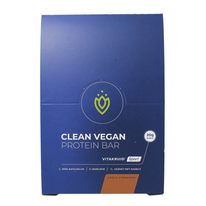 Vitakruid Clean vegan protein bar - apple cinnamon 12.00 Stuks