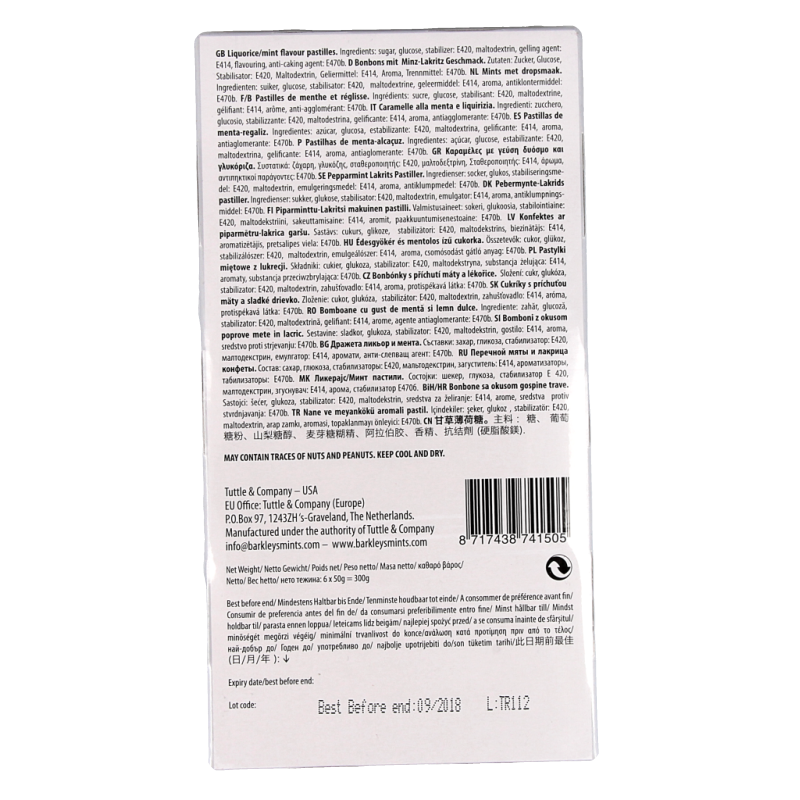 Barkleys Classic mints liquorice 50 Gram