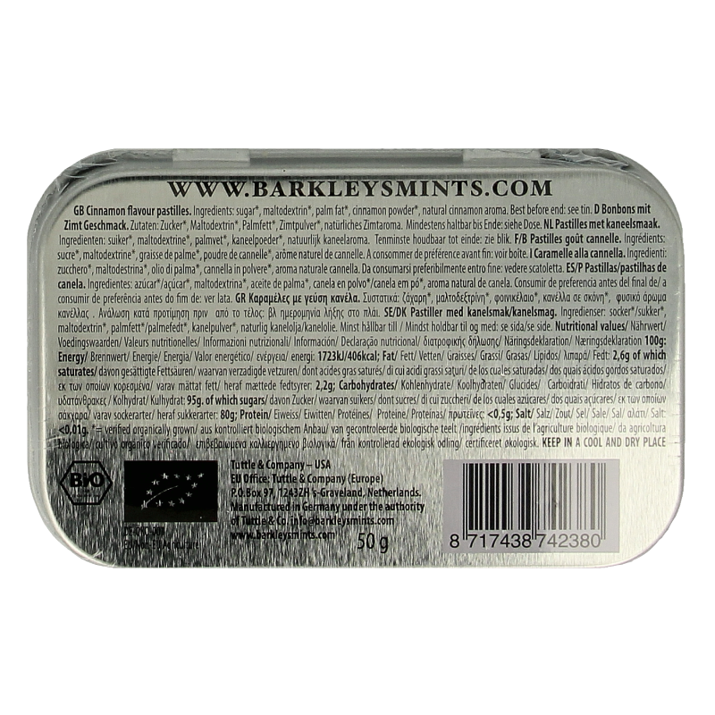 Barkleys Organic mints cinnamon bio 50 Gram