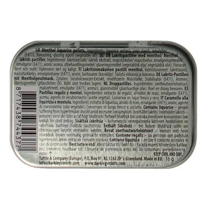 Barkleys Liquorice pellets menthol 16.00 Gram