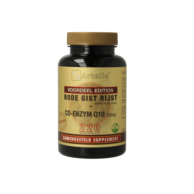 Artelle Rode gist rijst 100mg Q10 30mg 220 Vegetarische capsules