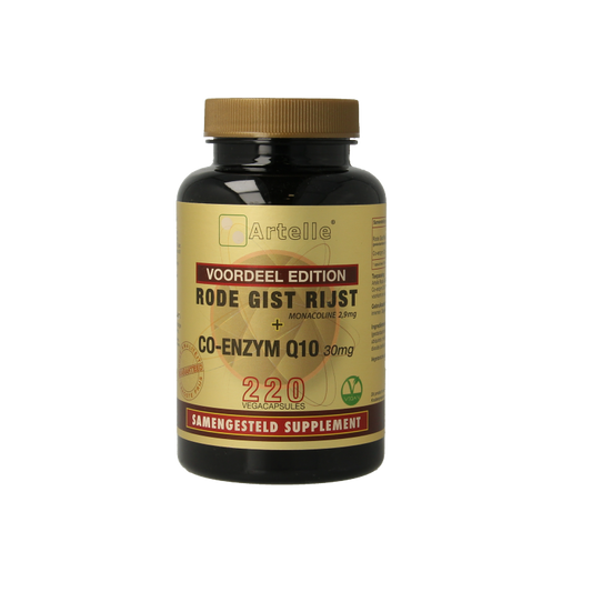 Artelle Rode gist rijst 100mg Q10 30mg 220 Vegetarische capsules