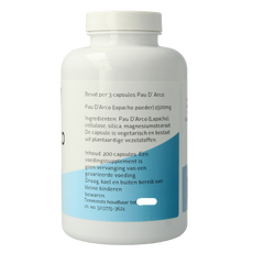 Nova Vitae Pau d'arco 500mg extract 5:1 200 Capsules