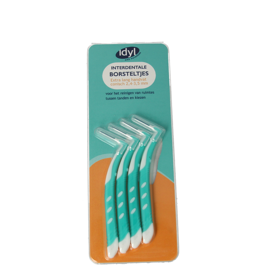 Idyl Interdentale borstel conisch extra lang XL 2.5 - 3 4 Stuks
