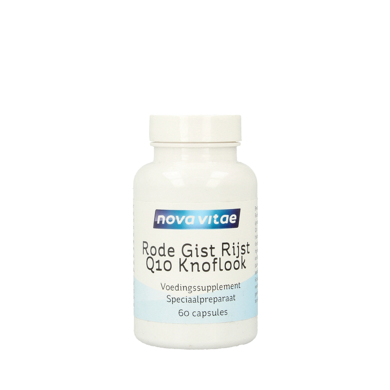Nova Vitae Rode gist rijst+ Q10 + knoflook 60 Vegetarische capsules