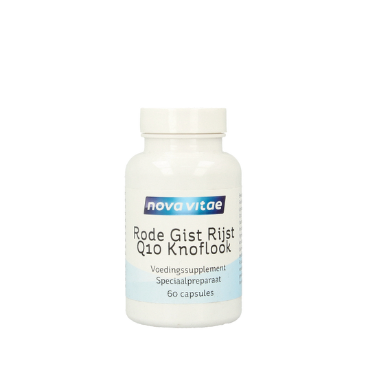 Nova Vitae Rode gist rijst+ Q10 + knoflook 60 Vegetarische capsules