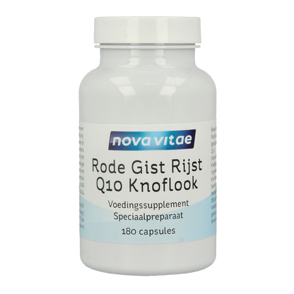 Nova Vitae Rode gist rijst + Q10 + knoflook 180.00 Vegetarische capsules