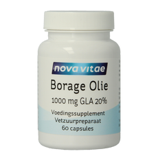 Nova Vitae Borage olie 1000mg GLA 20% 60.00 Capsules