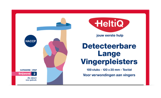 Heltiq Detect vingerpleister lang textiel 120 x 20mm 100.00 Stuks