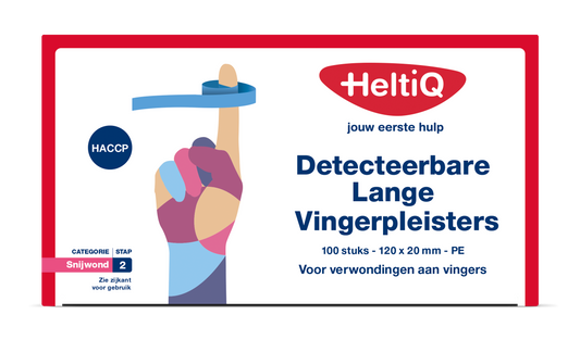 Heltiq Detect vingerpleister lang PE 120 x 20mm 100.00 Stuks