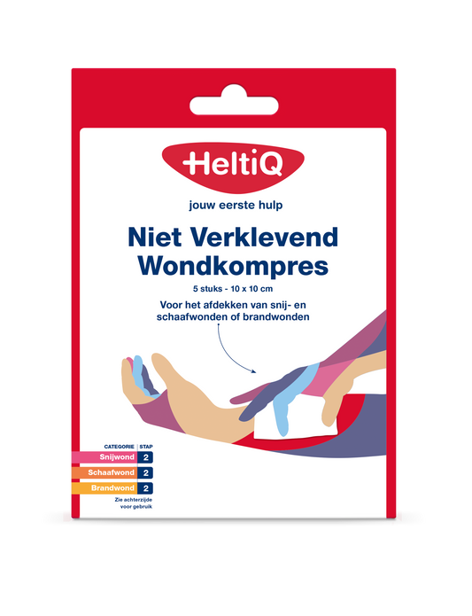Heltiq Niet verklevend wondkompres 10 x 10cm 5 Stuks