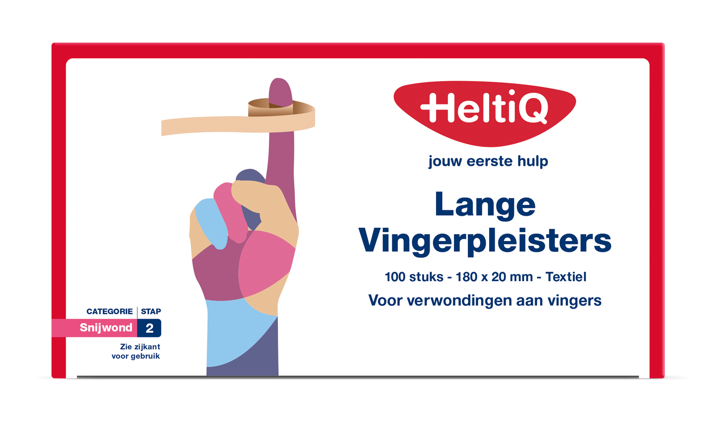 Heltiq Vingerpleister lang textiel 180 x 20mm 100 Stuks