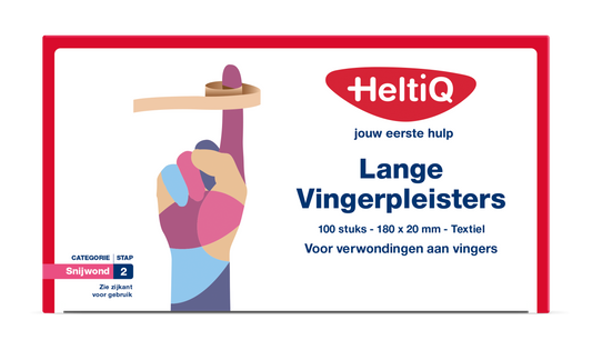 Heltiq Vingerpleister lang textiel 180 x 20mm 100 Stuks