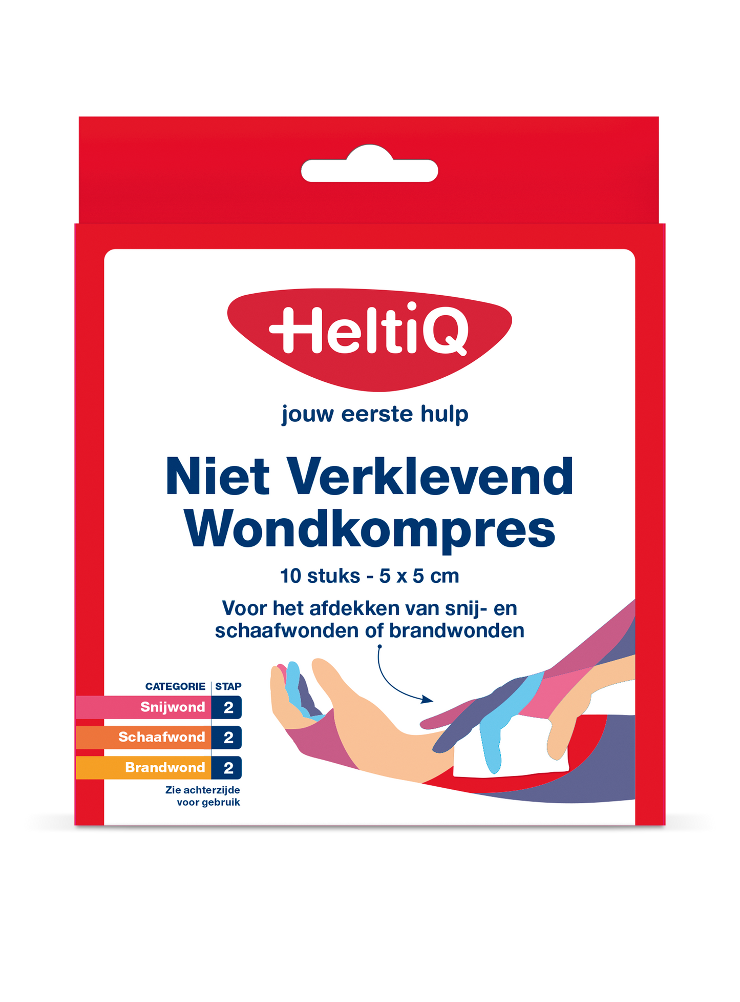 Heltiq Wondkompres 5 x 5 niet verklevend 10 Stuks