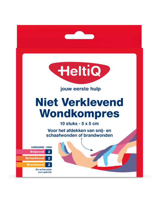 Heltiq Wondkompres 5 x 5 niet verklevend 10 Stuks
